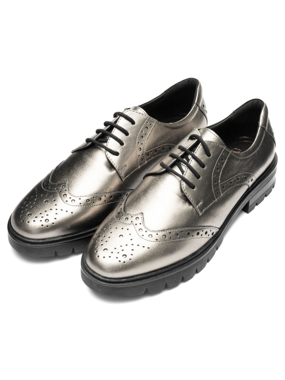 Schnürer Cambridge taupe-grau metallic