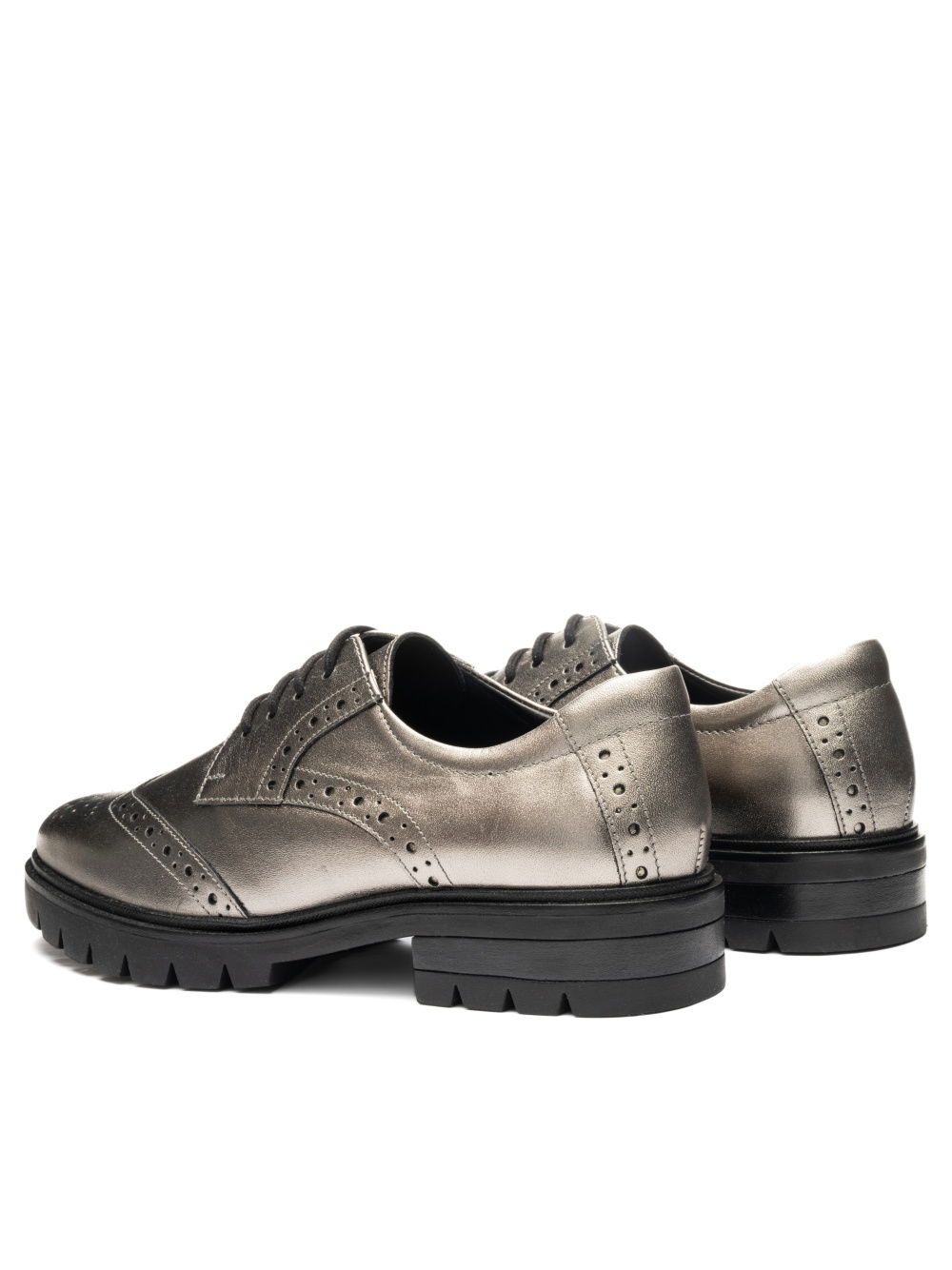 Schnürer Cambridge taupe-grau metallic