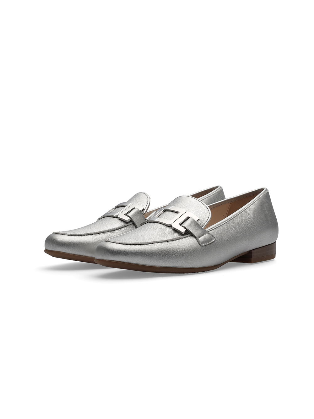 Silver and black loafers online